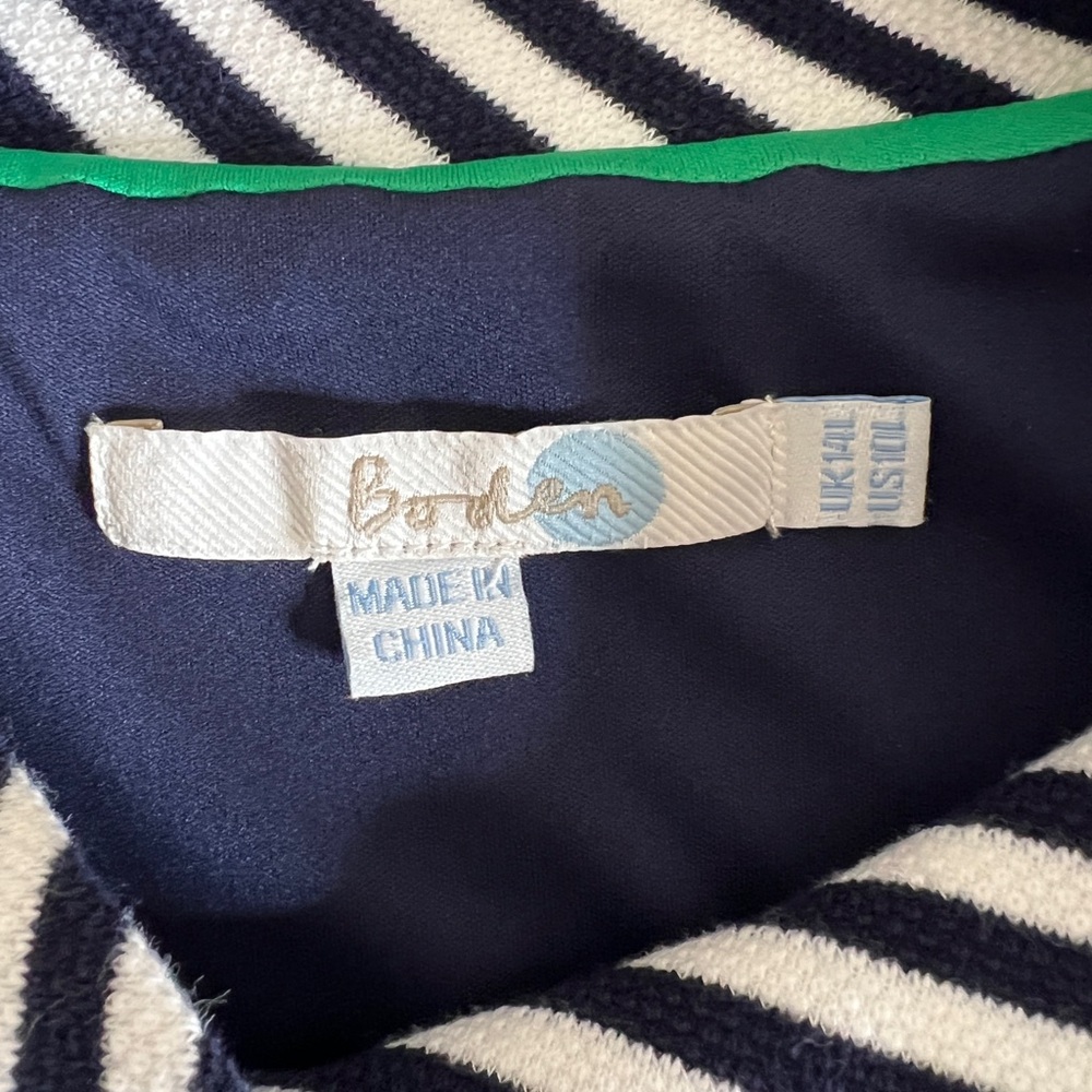 Boden Navy & White Striped Sleeveless Midi Dress - Picture 3 of 7